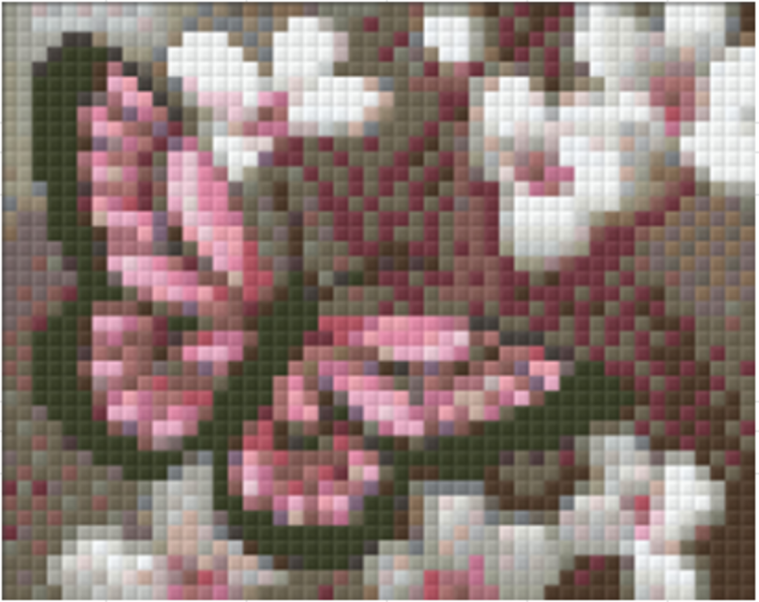 Pink & Black Butterfly & Flowers - 1 Baseplate PixelHobby Mini-mosaic Kit image 0